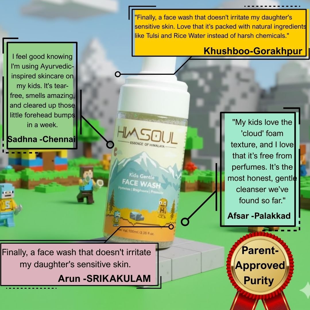 arent testimonial: Himsoul Kids Gentle Face Wash keeps my child's skin soft and breakout-free