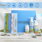HimSoul kids skincare set with FDA approved and dermatologist tested certifications for safe, toxin-free children's hygiene.