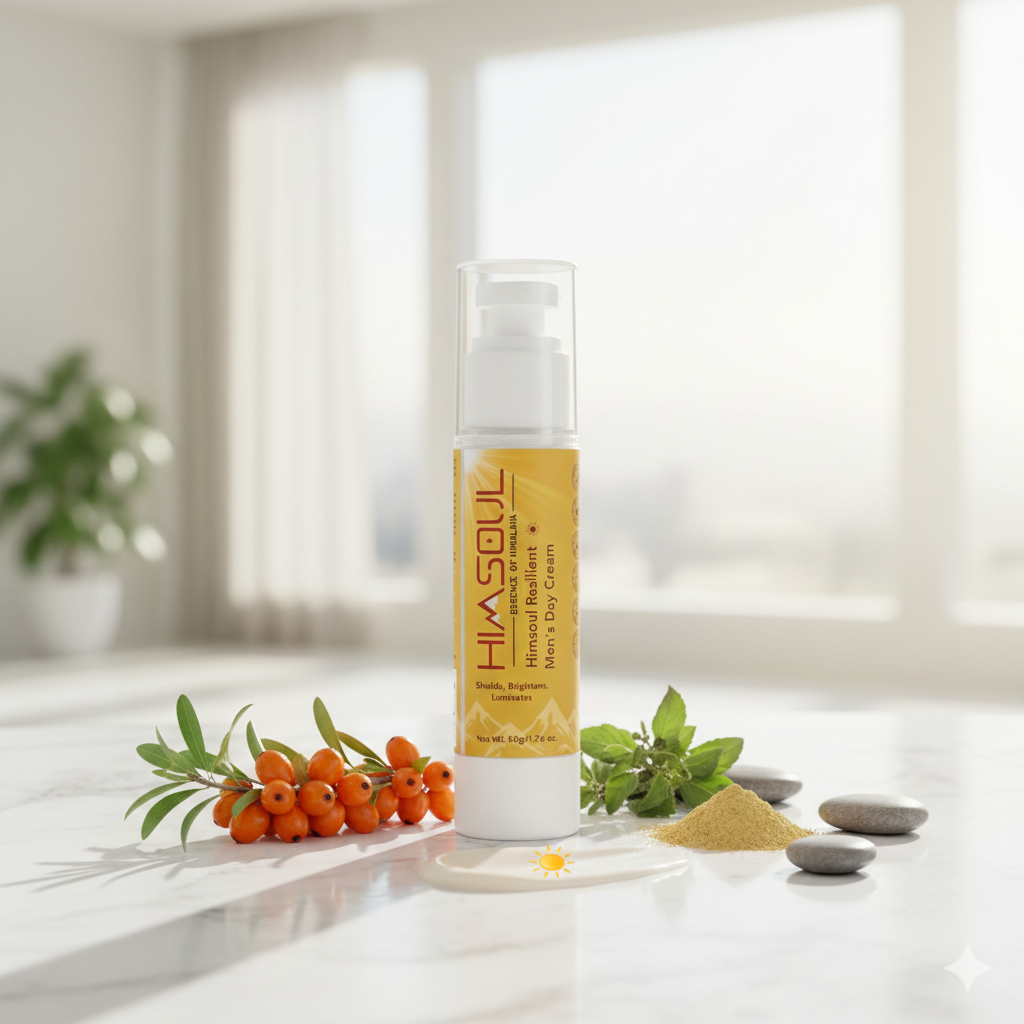 Vitamin-rich Himalayan Seabuckthorn extract in Himsoul Day Cream for skin vitality and repair.