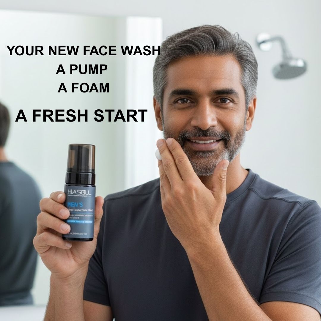 HimSoul foaming cleanser for men providing a fresh start and even skin tone. All age group