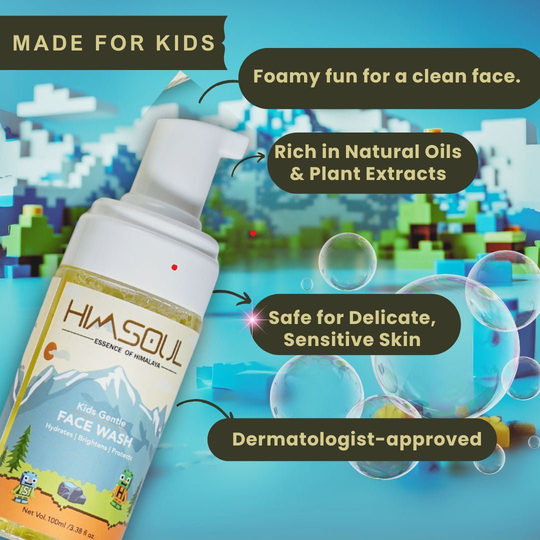 Himsoul Kids Gentle Face Wash - foamy fun for a clean face and rih in natural oil