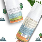 Back view of Himsoul kids product packaging showing clean ingredients, certifications, and usage directions for parents.