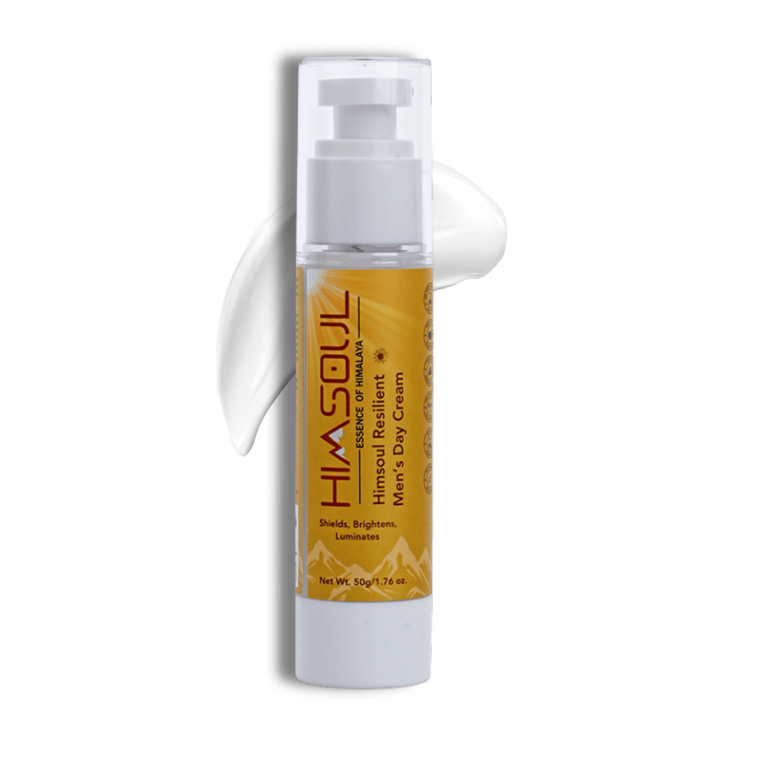 Himsoul Resilient Man Day Cream with Niacinamide and Tulsi for daily environmental protection.