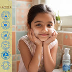 Non-drying foam face wash for kids removes dirt and pollution while locking in moisture